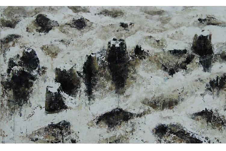 Philippe Cognee, Sandcastles 2
2012, Wax on canvas