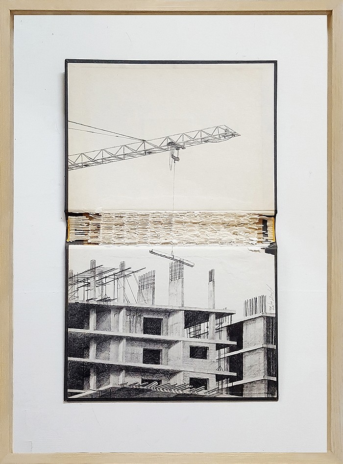 Amir Tomashov, Codtidie est deterior posterior dies 4
2017, Graphite on bookbinding