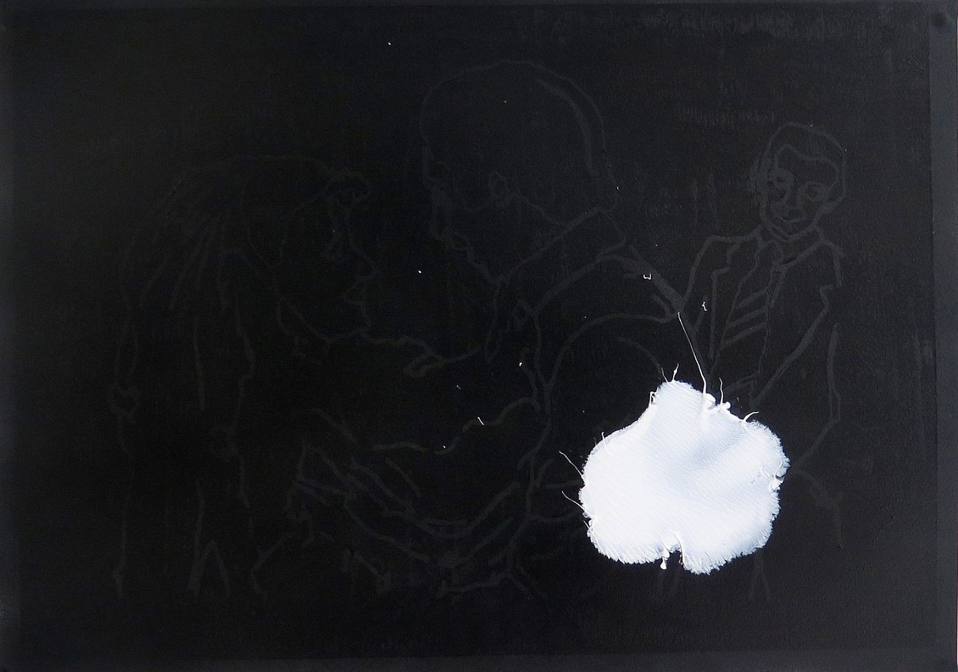 Elham Rokni, Full Paint Eclipse
2015, Monoprint, acrylic and spray paint on paper