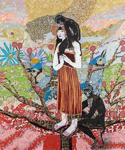 Maria Berrio, El Jardin de mi corazon
2013, Collage with Japanese papaers and watercolor pain