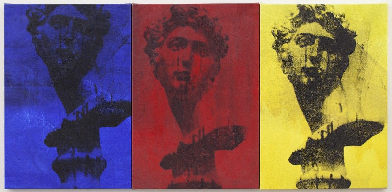 The Bruce High Quality Foundation, Self Portrait (Triple Daves)
2012, Silkscreen, acrylic paint on canvas