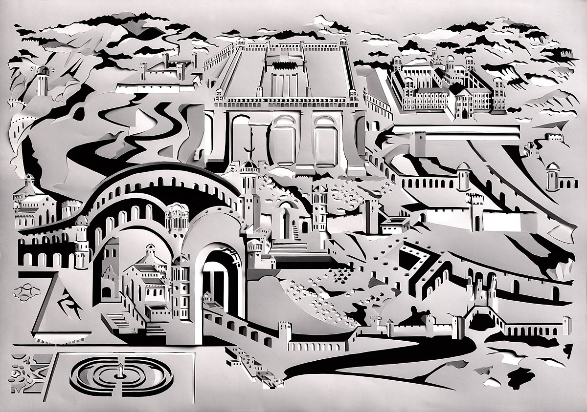 Peleg Dishon, Flood # 2, Edition 1/3<br />
2012, Scanned paper cutout