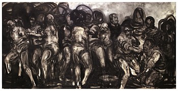 girotondo iii 2012 oil on canvas 240 x 490 cm