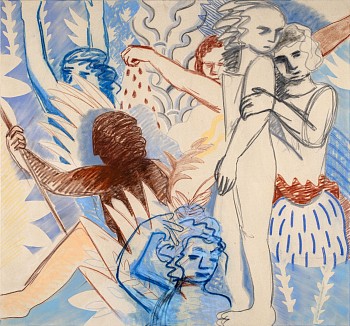 gazers dry pastel and acrylic on canvas 160x150 cm