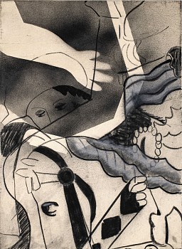 untitled grisaille dry pastel and acrylic on canvas 78x58 cm