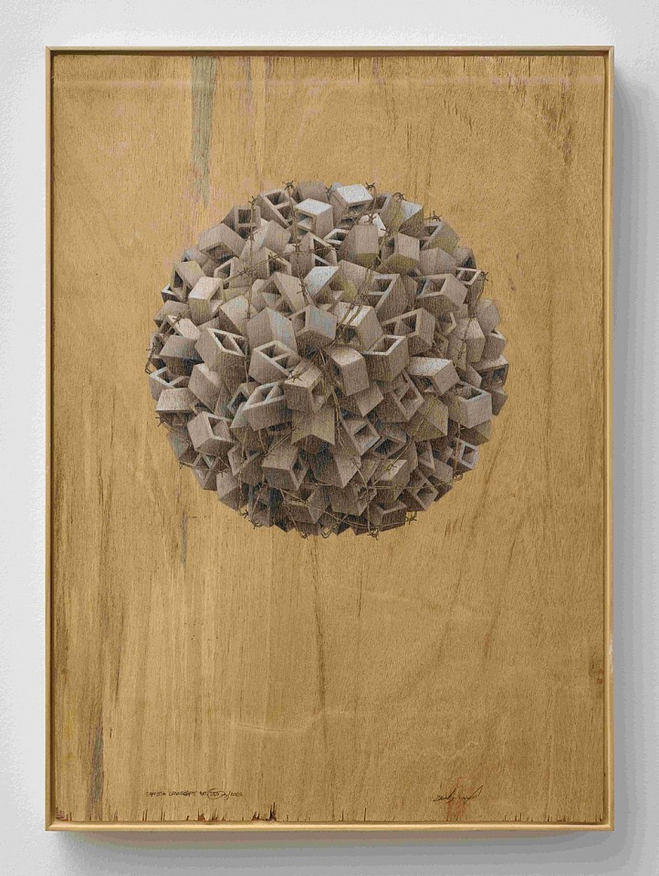 Amir Tomashov, Exposed Landscape No.25D
2023, Graphite and ink on plywood
