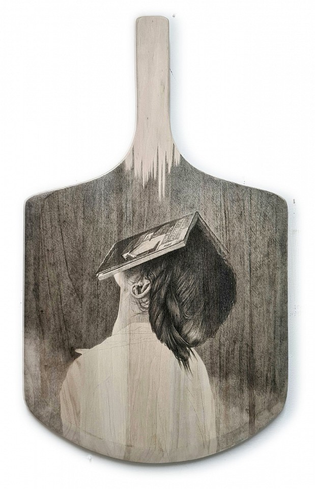 Amir Tomashov, Like a house fire no.1
2026, Graphite on wood